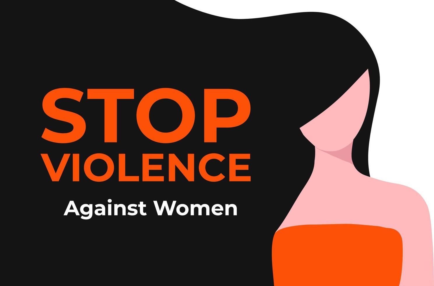 Stop violence against woman concept for the International Day for the Elimination of Violence against Women, woman crying face vector illustration