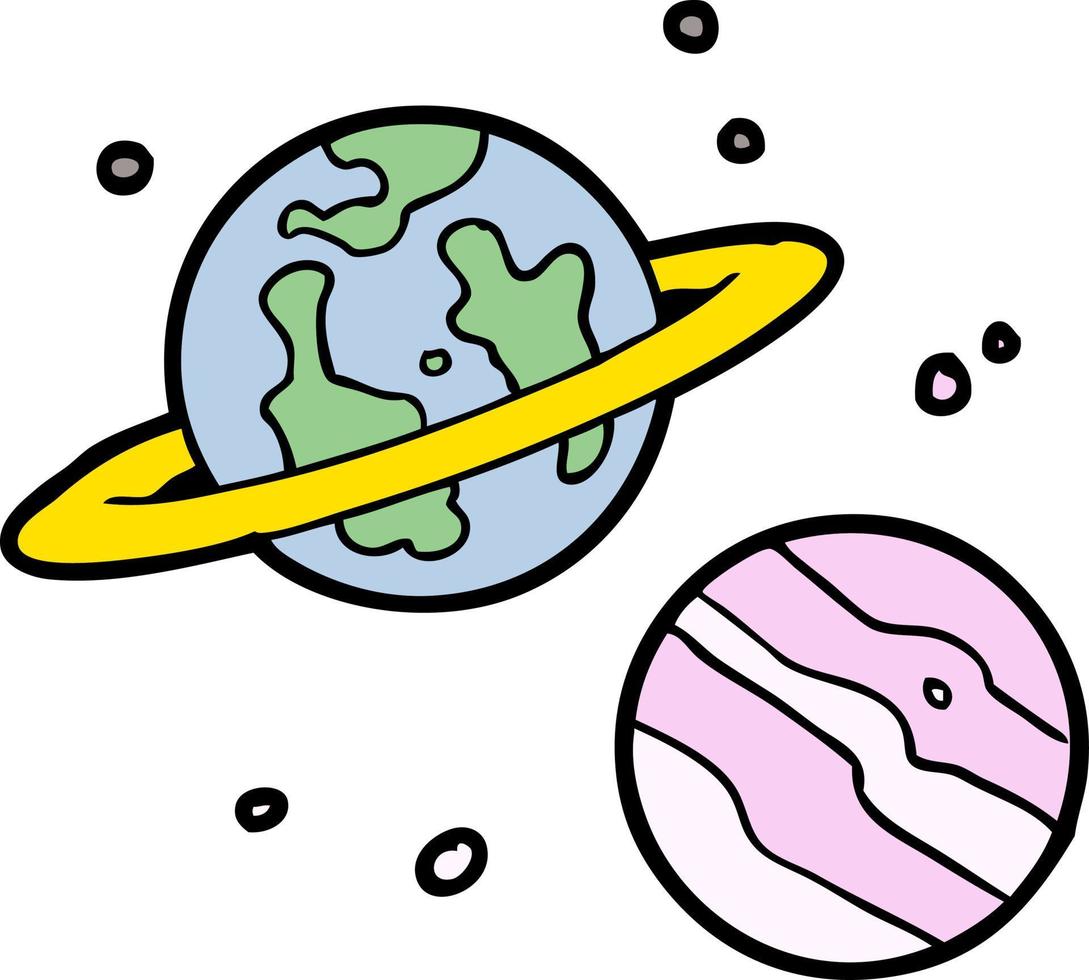 dibujos animados lindos planetas vector