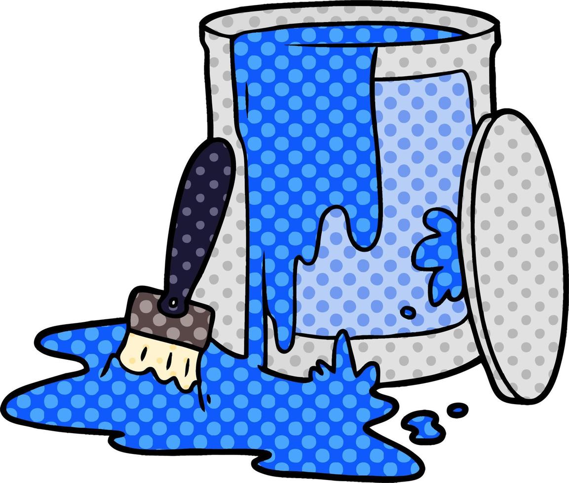 Cartoon cute paint bucket vector