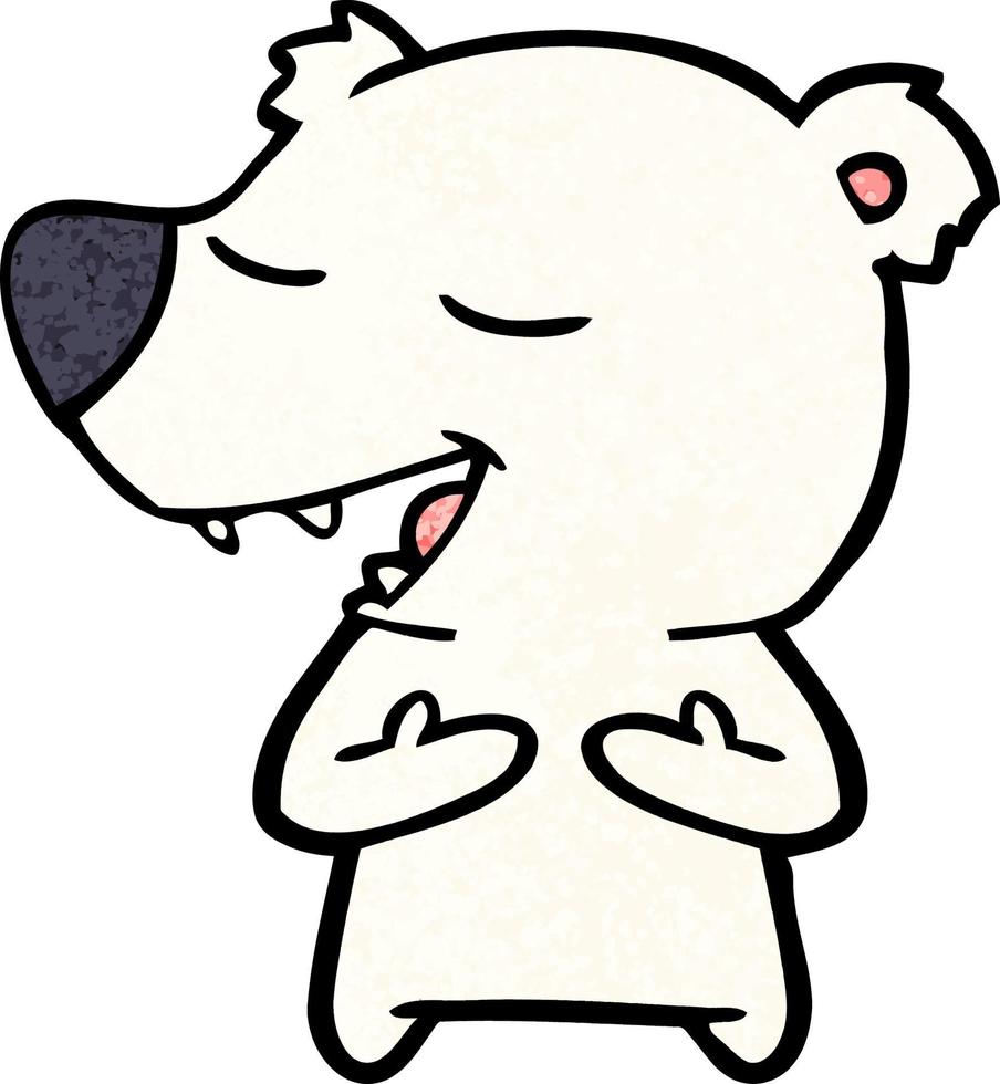 Cartoon happy polar bear vector