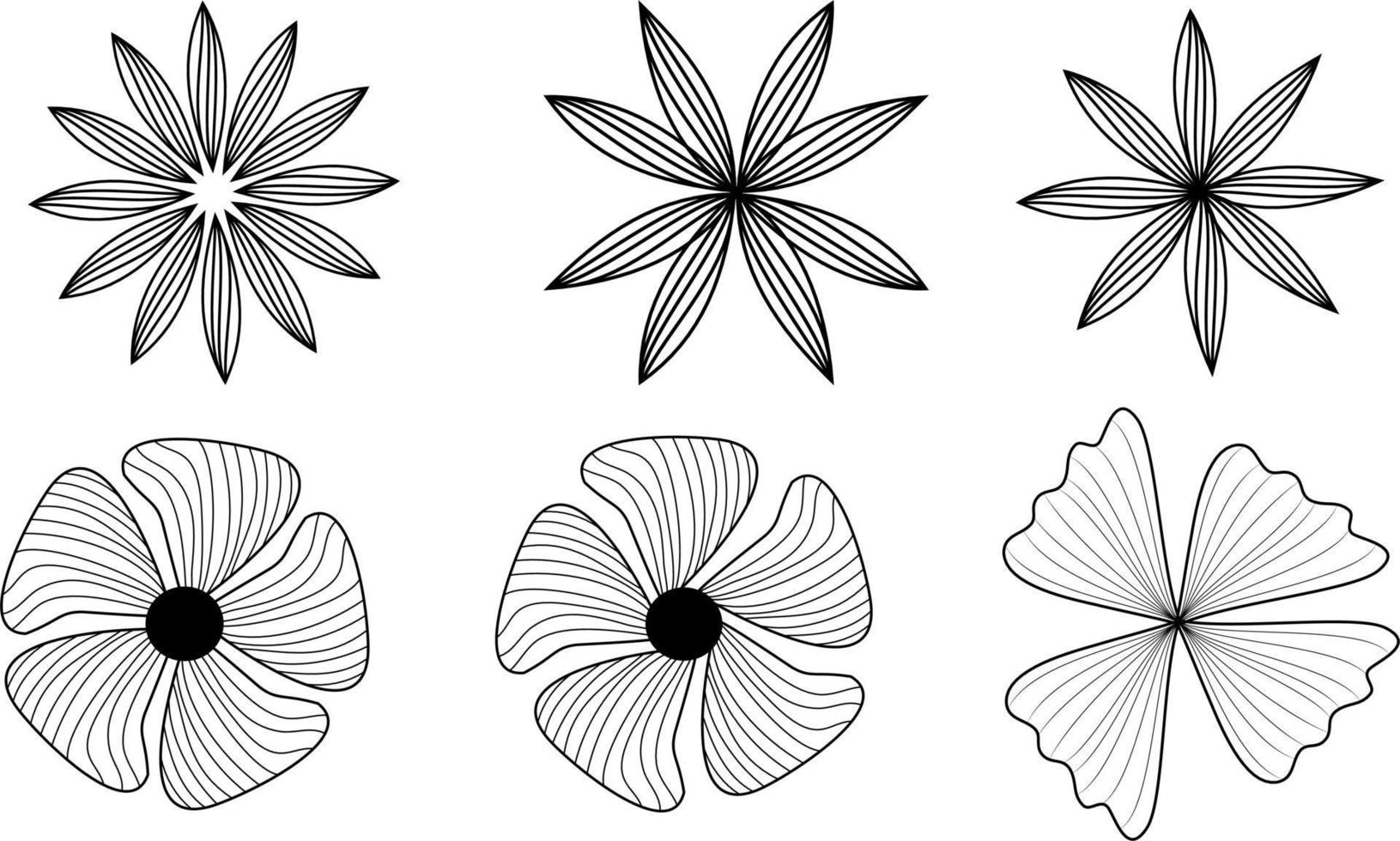 línea arte flor arte vectorial. vector