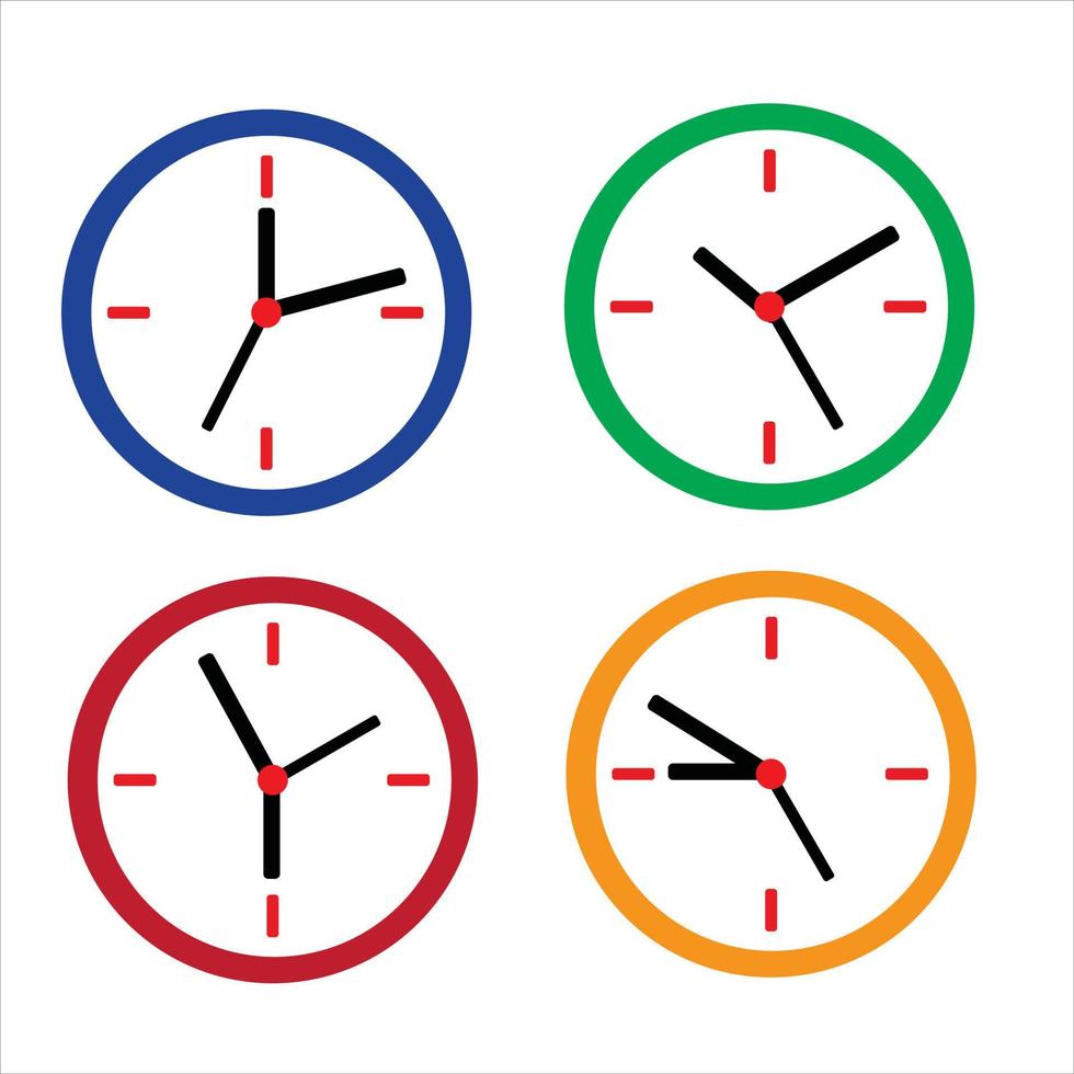 vector wall clock icon showing some time on white background isolated