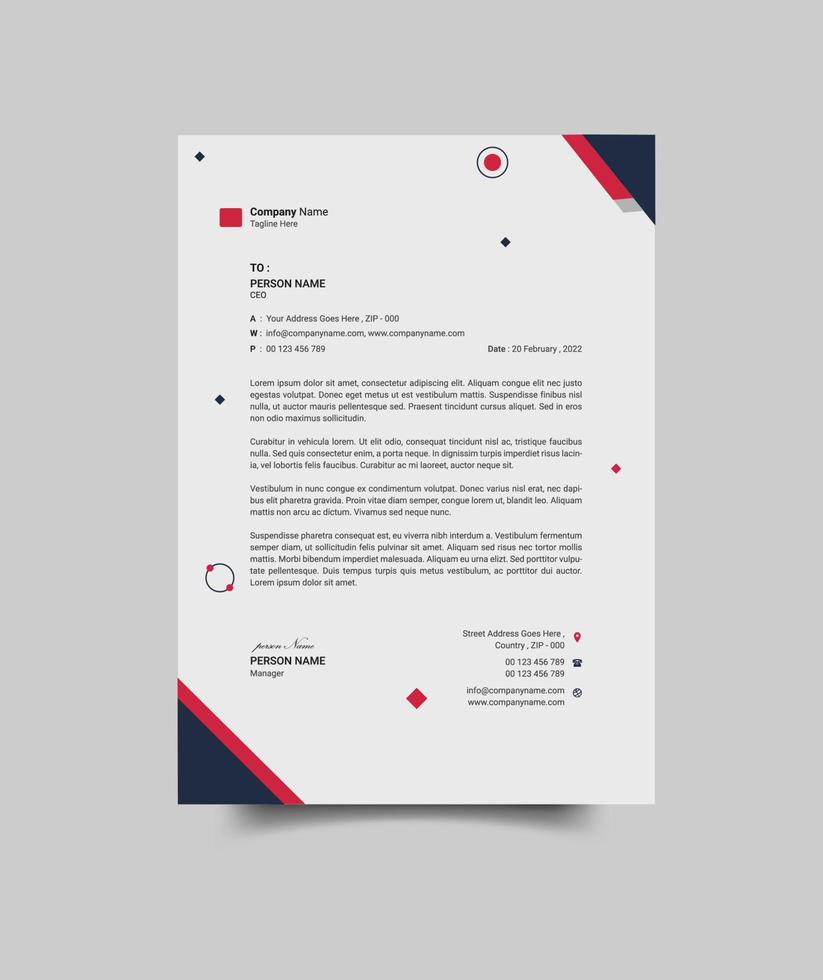 Creative business letterhead template Design vector