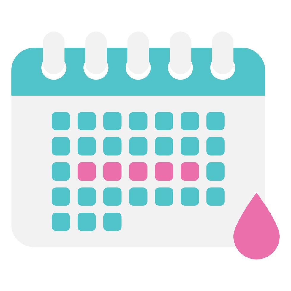 calendario menstrual para el control de la menstruación y la planificación del embarazo. ilustración vectorial plana vector