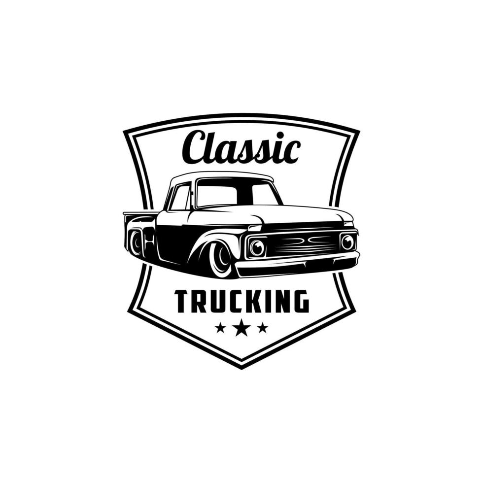 Pickup custom garage, trucking logo vector. vector