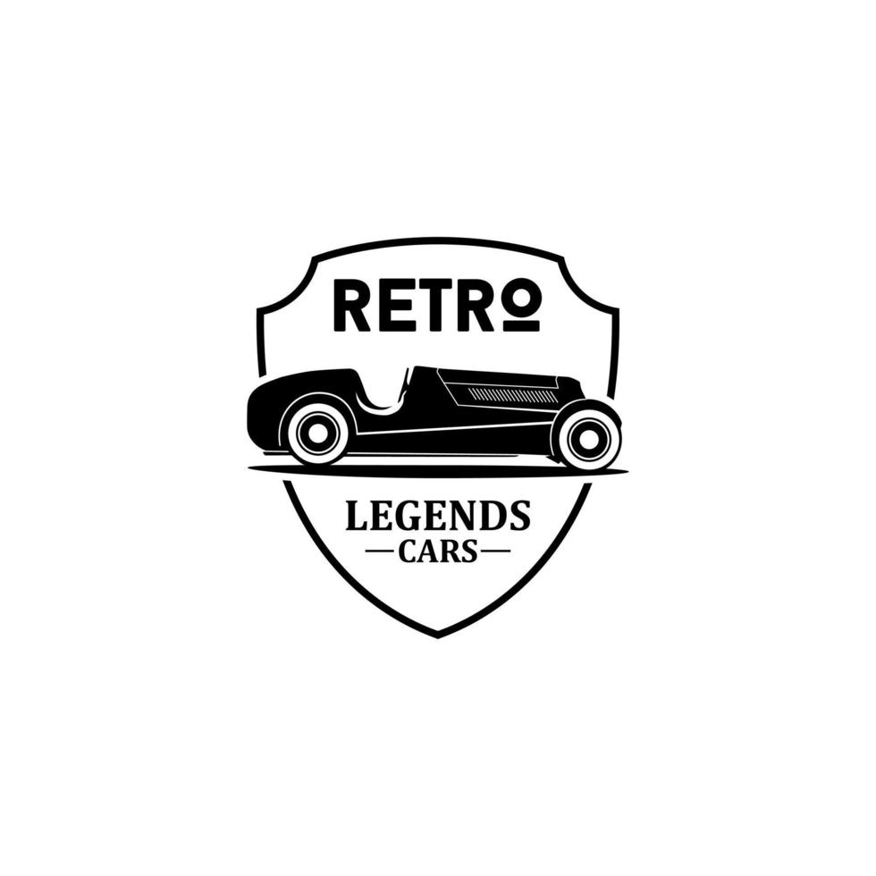 vector de logotipo de coche de leyendas retro.