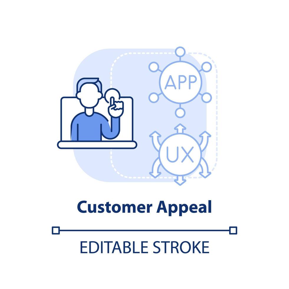 Customer appeal light blue concept icon. Digital first mindset importance abstract idea thin line illustration. Isolated outline drawing. Editable stroke. vector