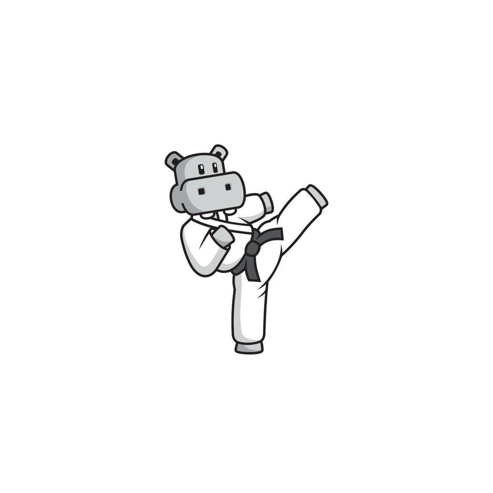 Hippopotamus logo or character design vector