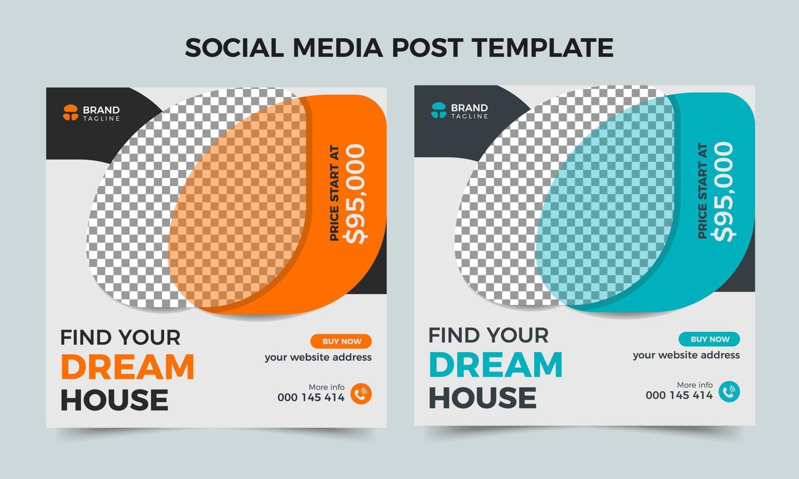 Home sale or real estate banner design, Unique Property sale square colorful banner template, social media post design template vector