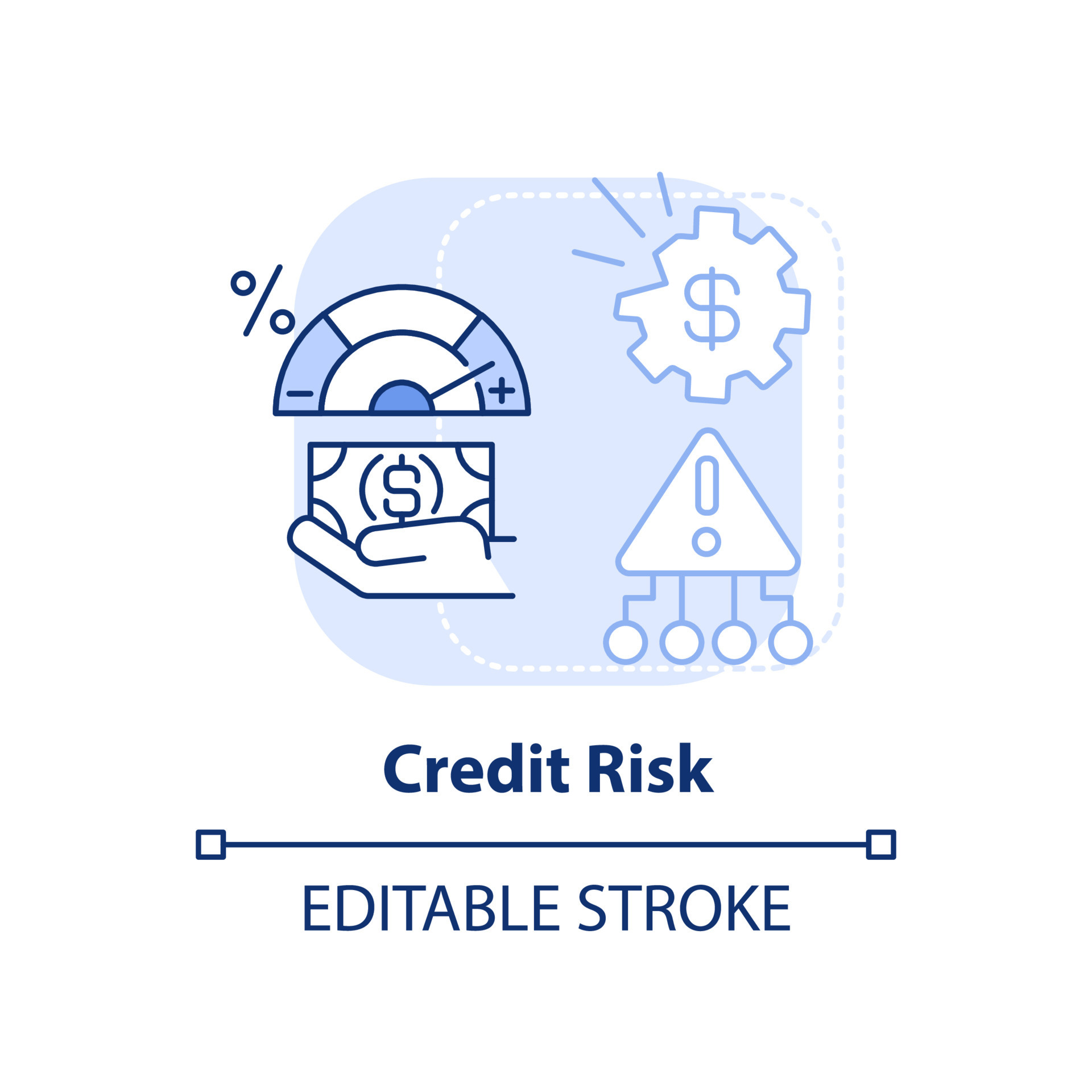 Credit risk light blue concept icon. Risk category abstract idea thin