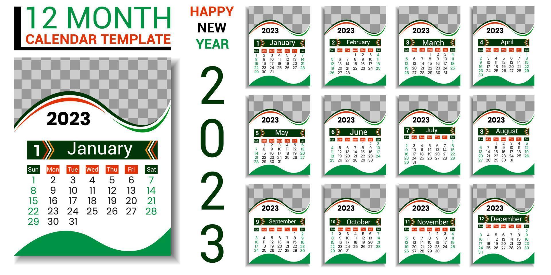 diseño de calendario único y creativo 2023 vector