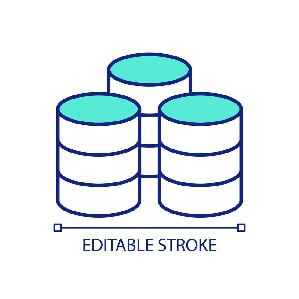 Big data storage RGB color icon. Digital files. High volume of data. Storage architecture and capacity. Isolated vector illustration. Simple filled line drawing. Editable stroke.