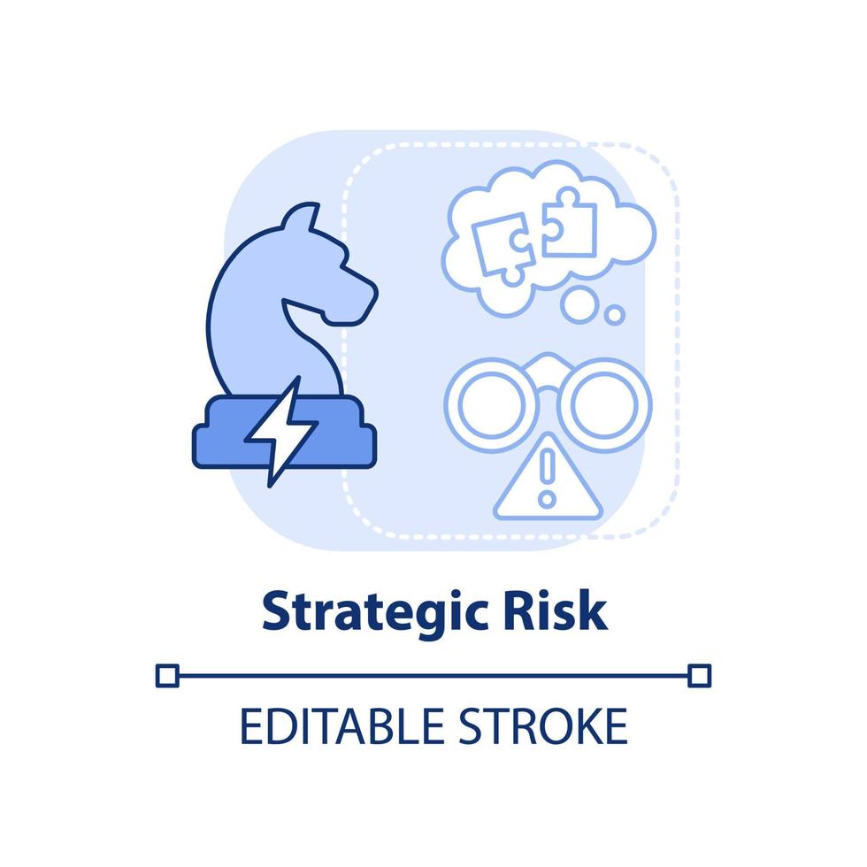 Strategic risk light blue concept icon. Risk category abstract idea thin line illustration. Inadequate solutions. Isolated outline drawing. Editable stroke. vector