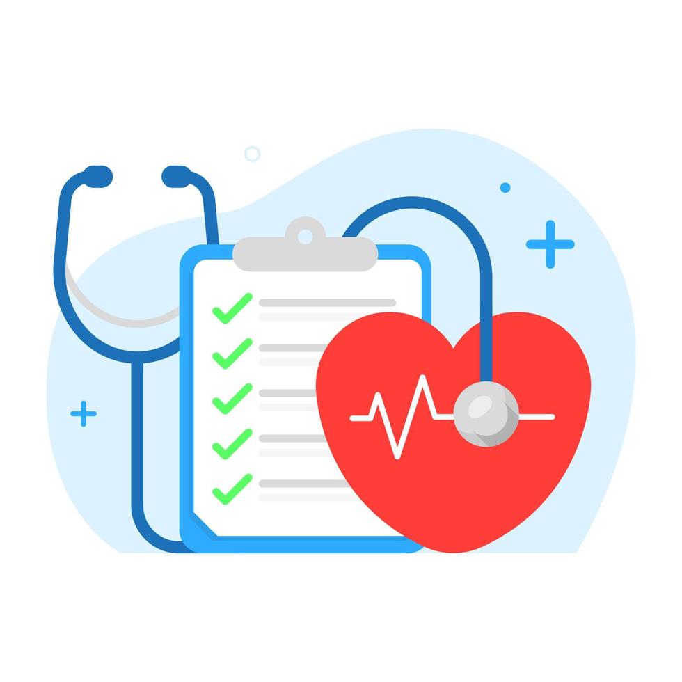 examen medico del corazon vector