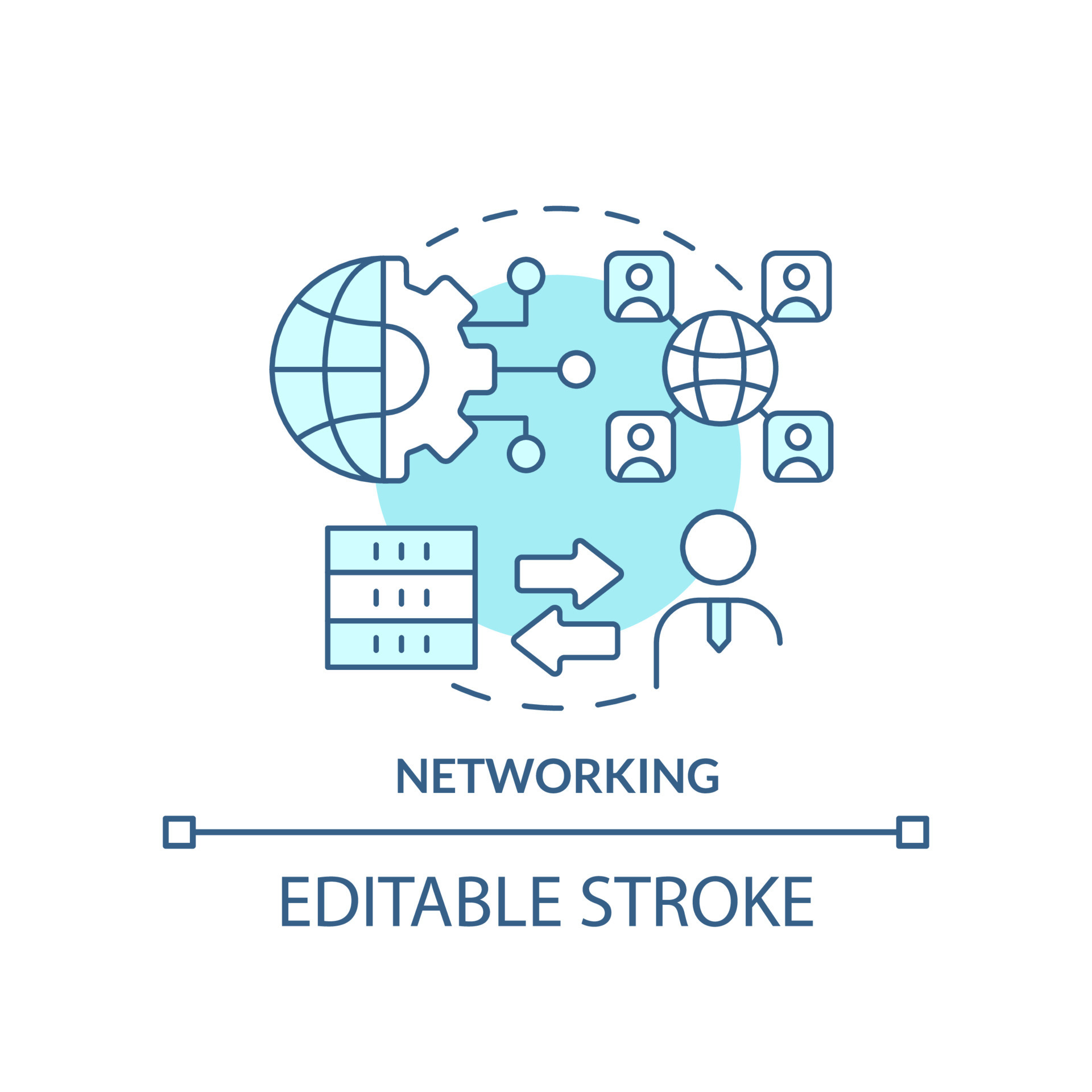 Networking turquoise concept icon. Client server network. Programming ...