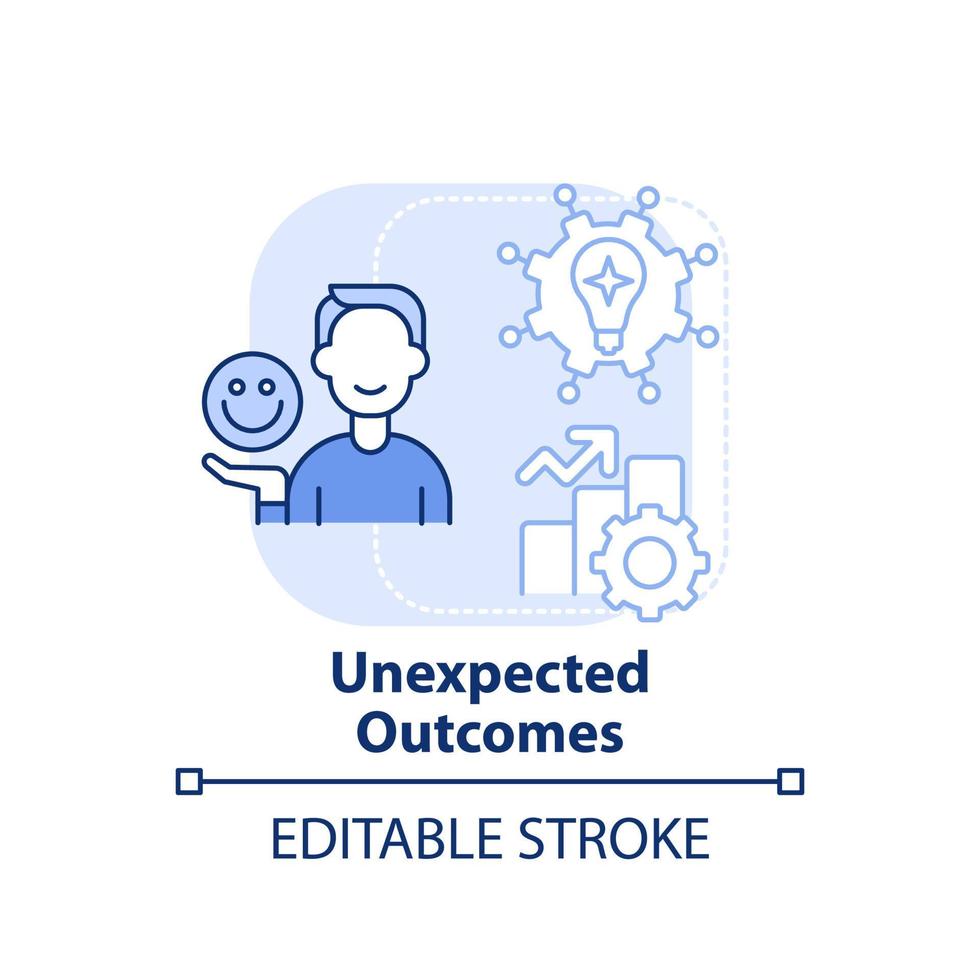 Unexpected outcomes light blue concept icon. Digital first mindset importance abstract idea thin line illustration. Isolated outline drawing. Editable stroke. vector