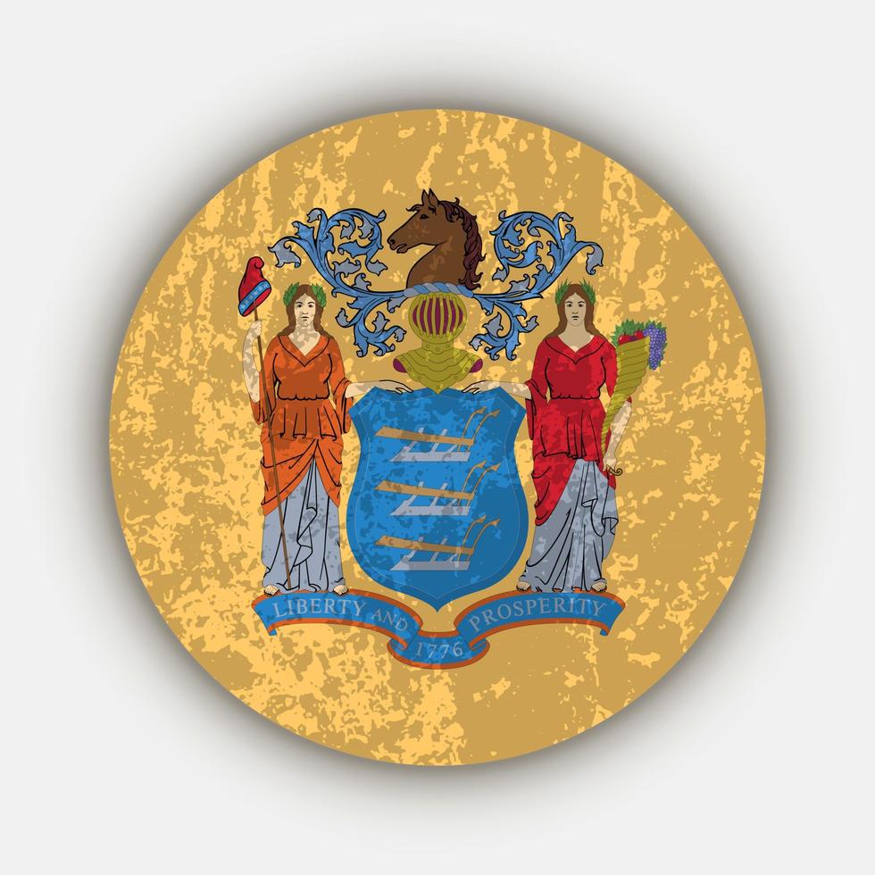 New Jersey state flag. Vector illustration.