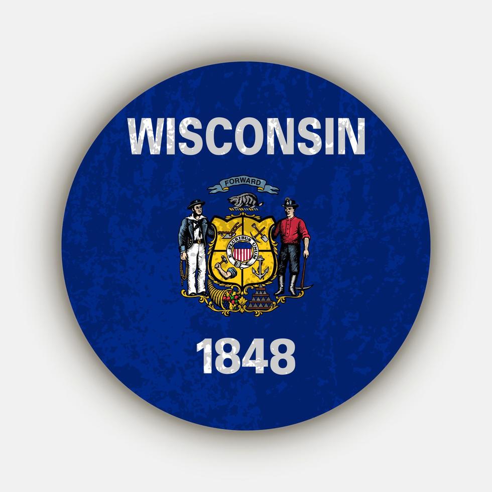 Wisconsin state flag. Vector illustration.