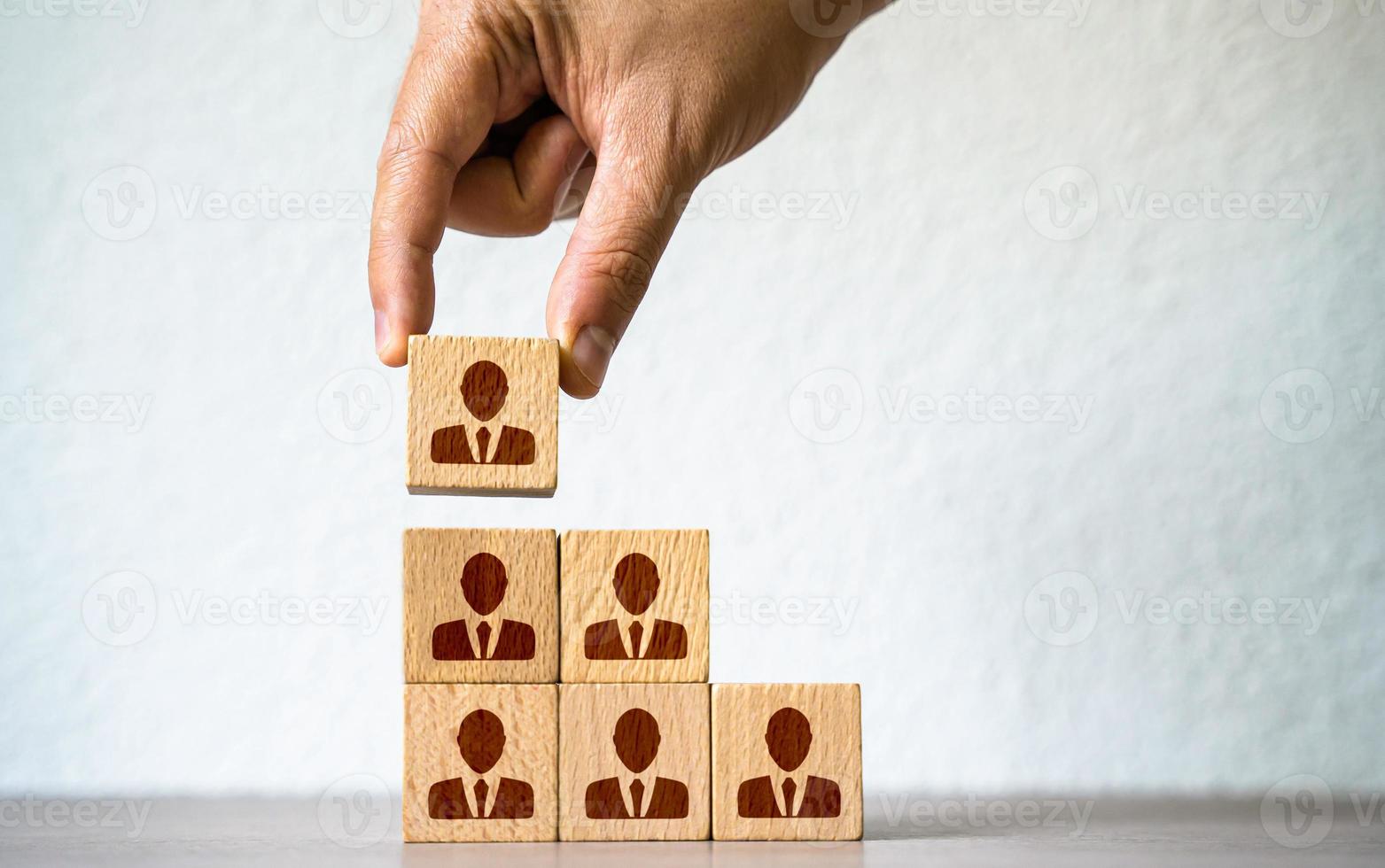 The leader creates the team. Hiring new subordinates, building a competent company hierarchy. HR recruitment of personnel. Human resources. Appointment of a team lead to a leadership position. photo