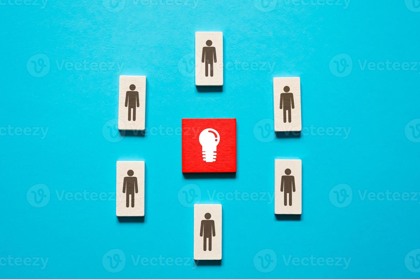 A group of people united around an idea. Teamwork brainstorming. Startup. Cooperation on the implementation of the project. Education and enlightenment. Share experience, work together. photo