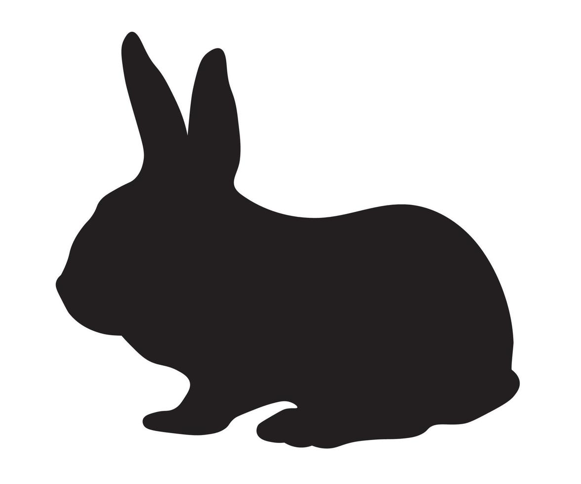 black and white shadow, rabbit silhouette vector