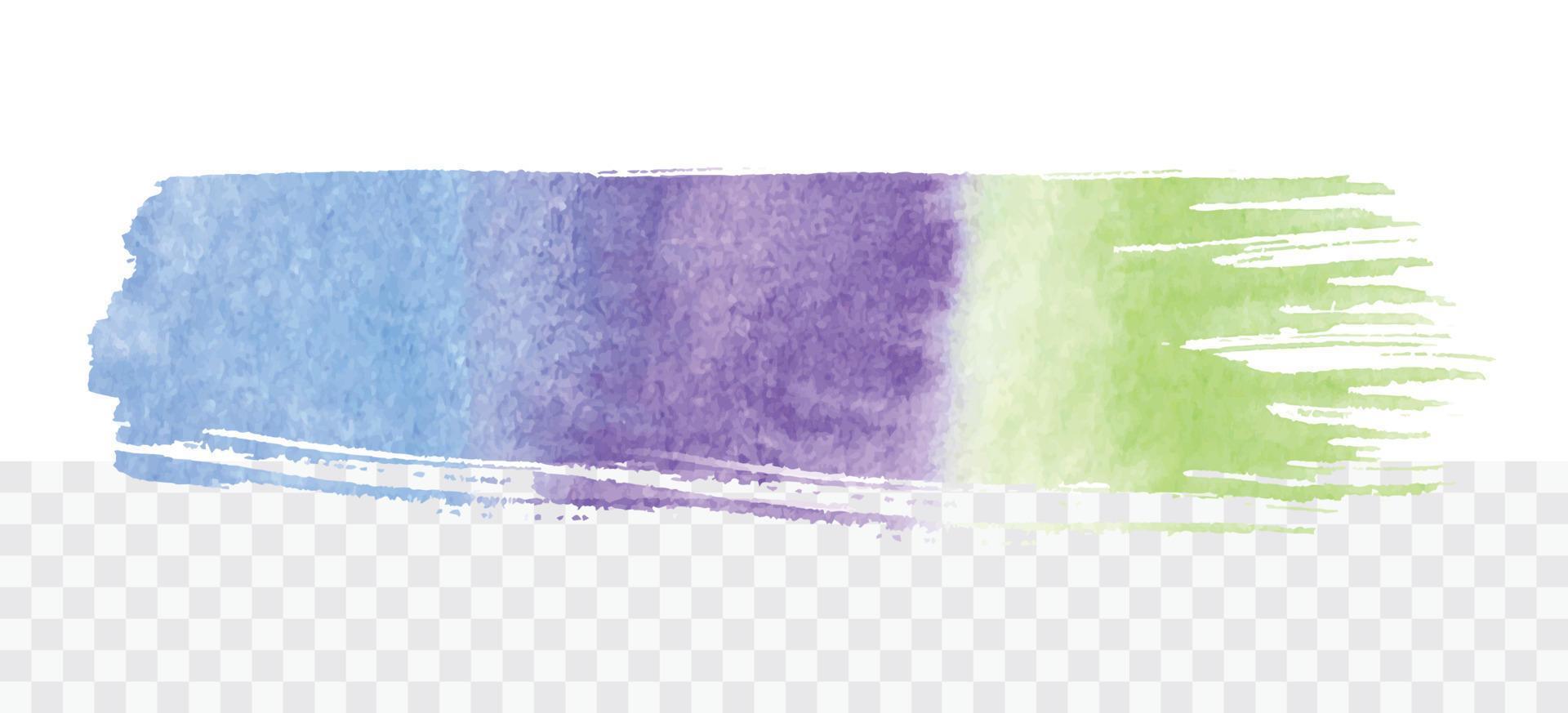 Colorful gradient watercolor brush stroke. Vector hand painted background for design