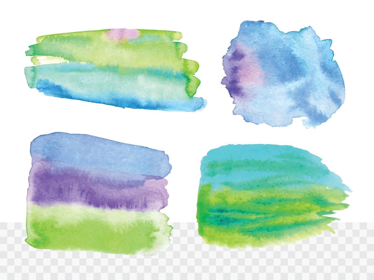 Set of watercolor colorful shapes. Vector hand painted background