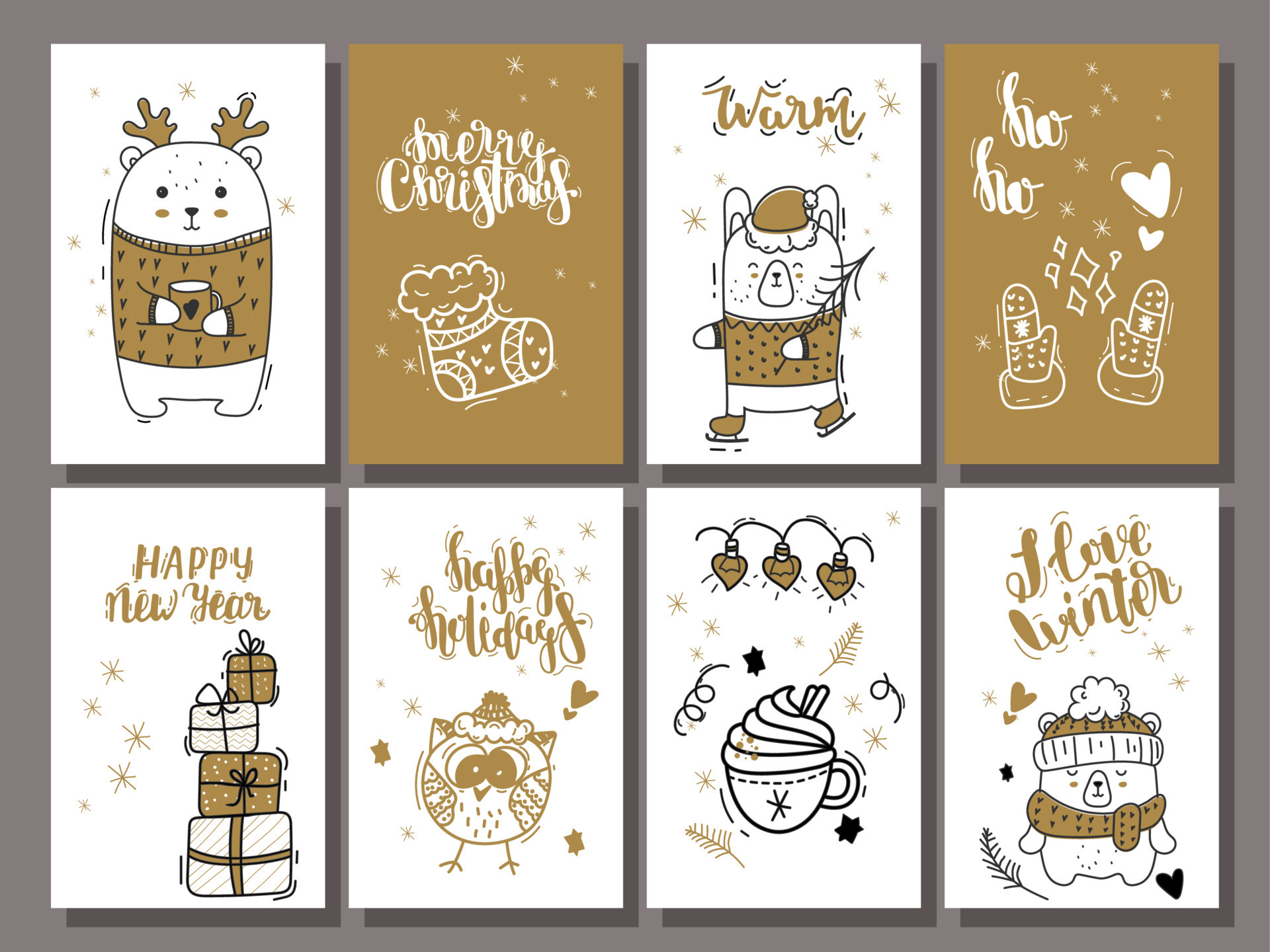 Hand Drawn Winter Holidays Cards Merry Christmas Card With Snowflake hand-drawn-winter-holidays-cards-merry-christmas-card-with-snowflake