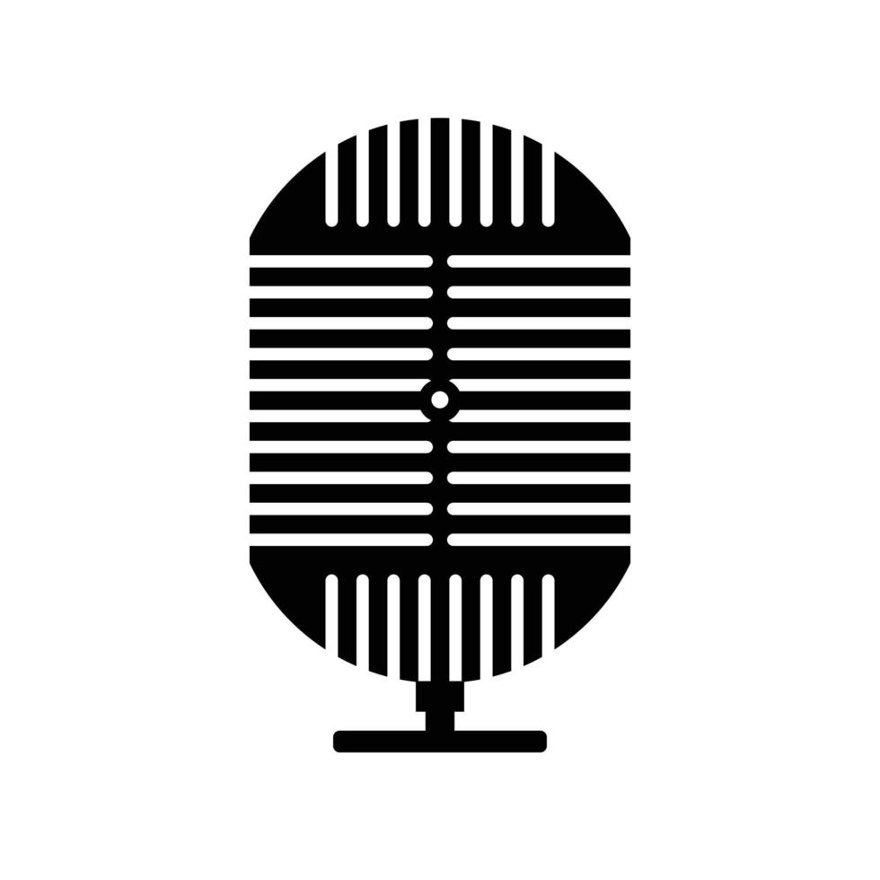 Microphone icon vector illustration. Retro microphone sign.