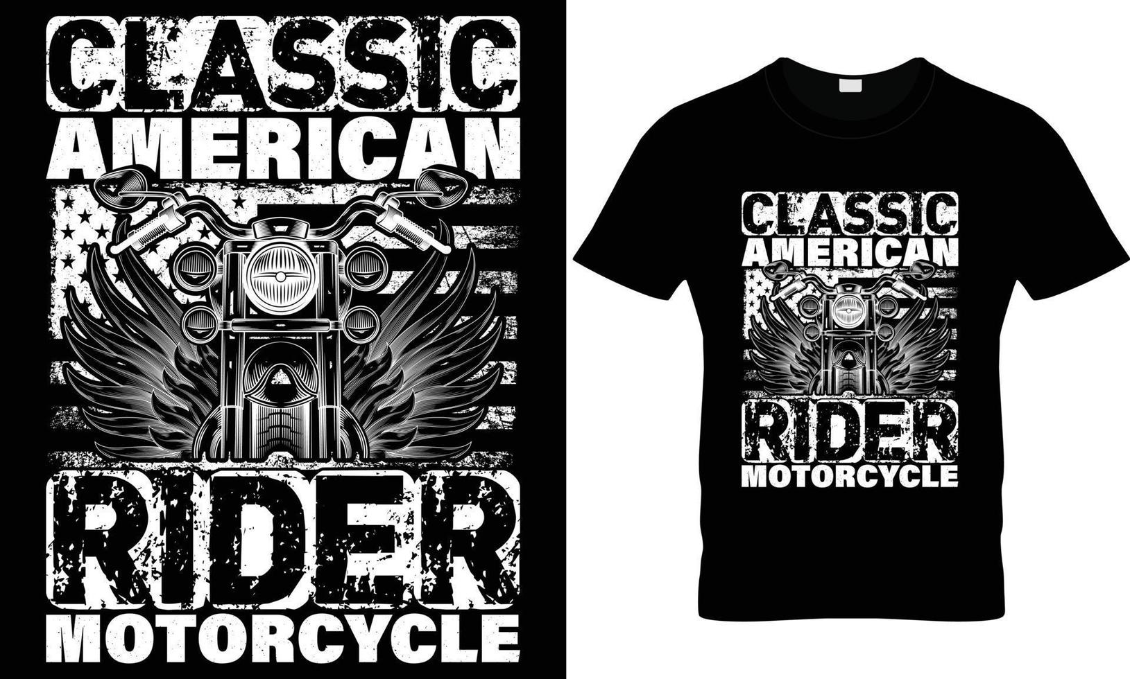 diseño clásico de camiseta de motociclista americano vector