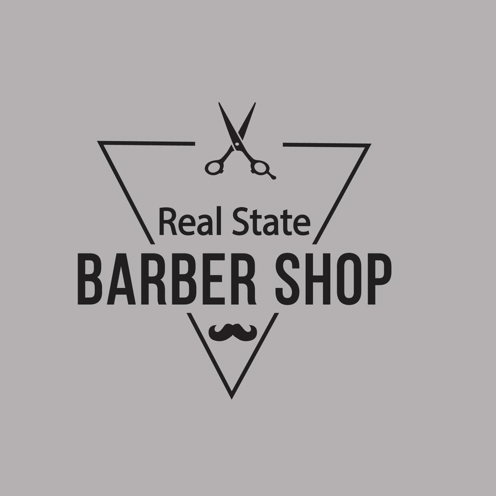 Real state barber shop logo vector