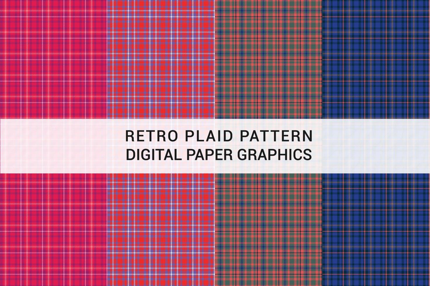 Christmas Retro plaid pattern graphic premium vector. vector
