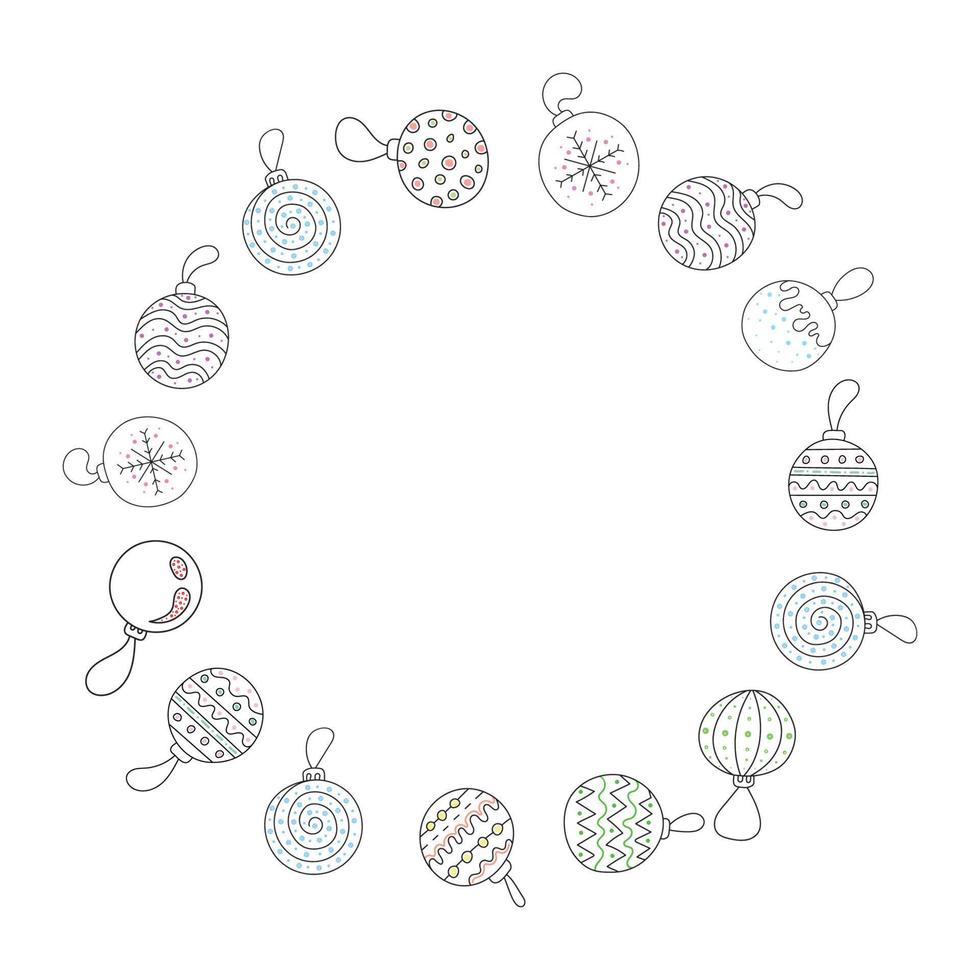 illustration christmas tree decoration ball. vector