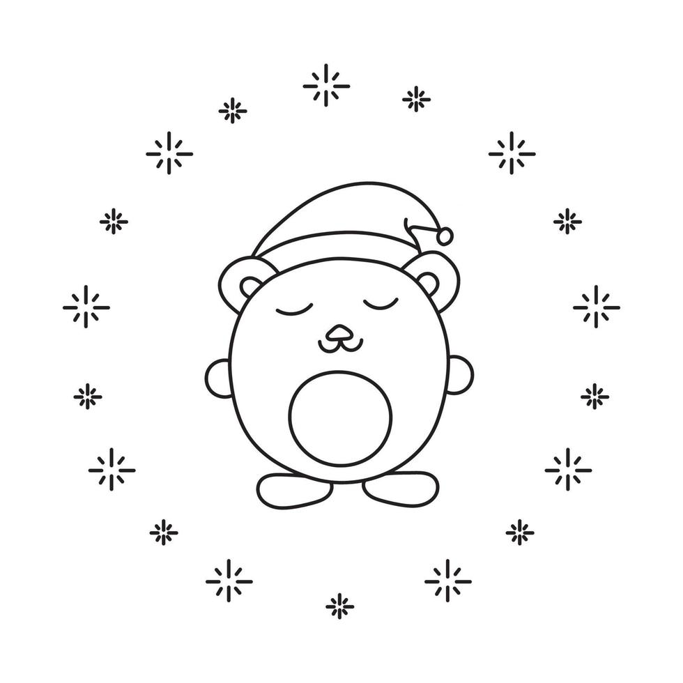 oso de navidad - una ilustración vectorial dibujada a mano vector