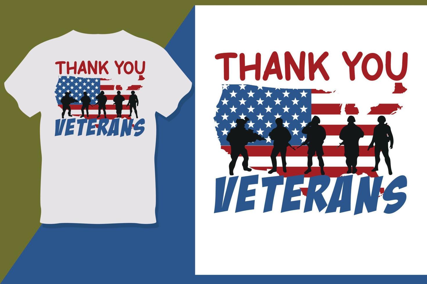 Thankyou Veterans Veterans Day T Shirt Design vector