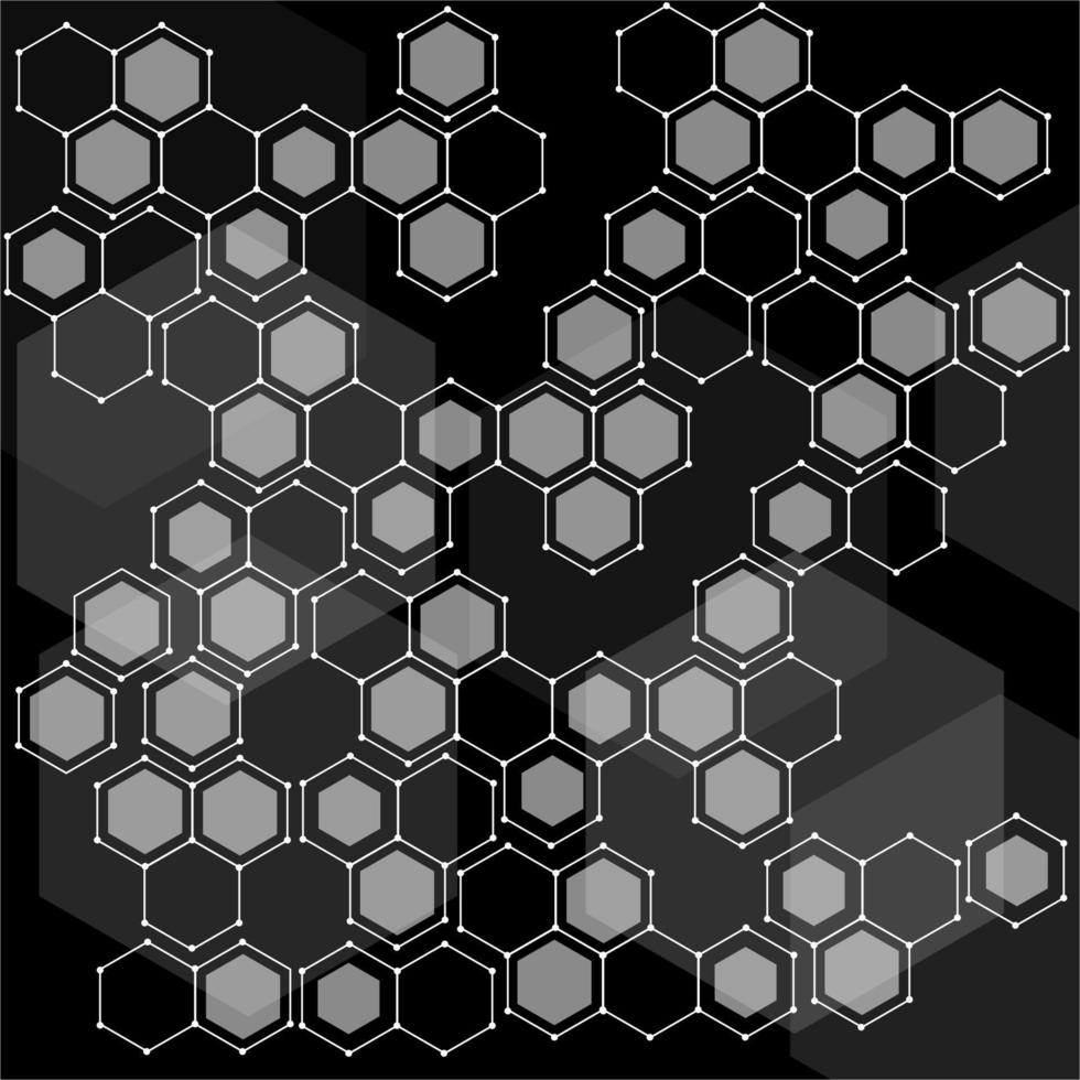 Hexagon security Electronic for safety with  hologram vector concept for future technology element background business screen