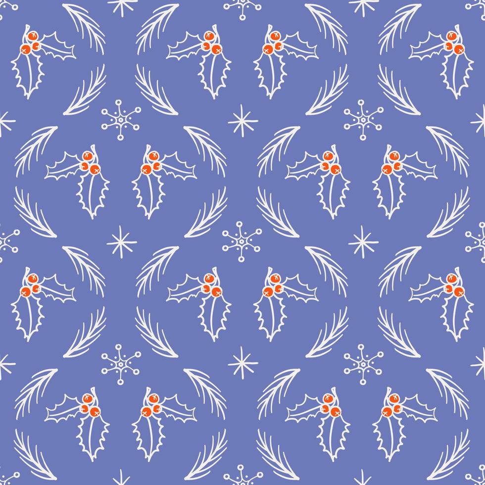 lindo fondo de navidad. patrón de estilo de garabato sin costuras con elementos de navidad o año nuevo. ilustración vectorial para envolver papel, tela, textil, papel de álbum de recortes. vector