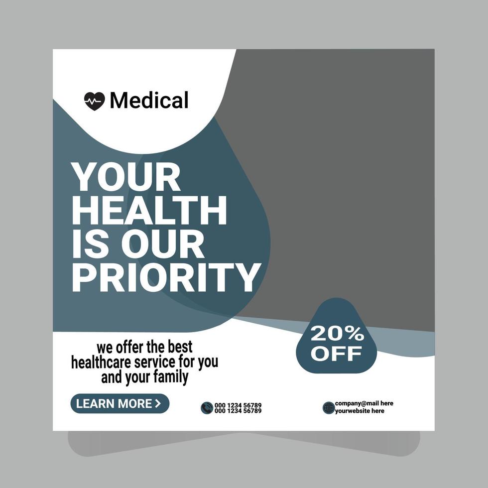 Healthcare prevention banner social media post template vector