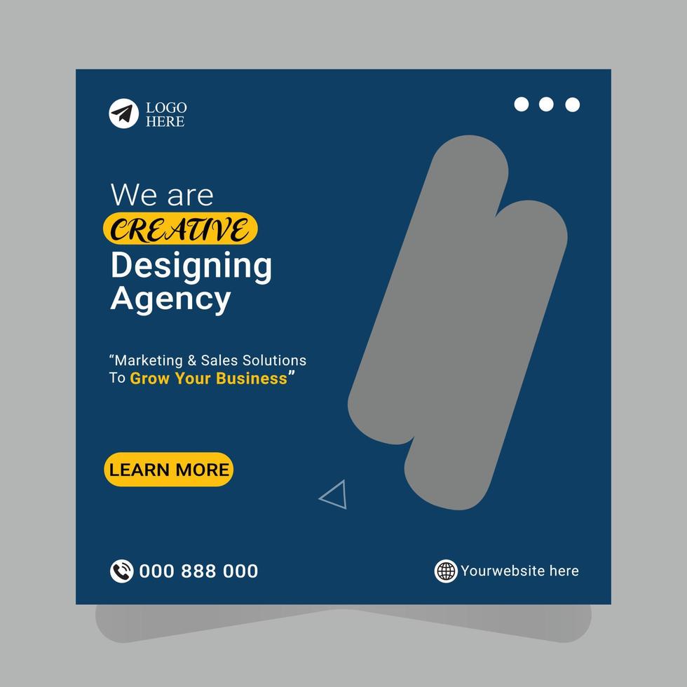 Digital marketing agency and corporate social media post template vector