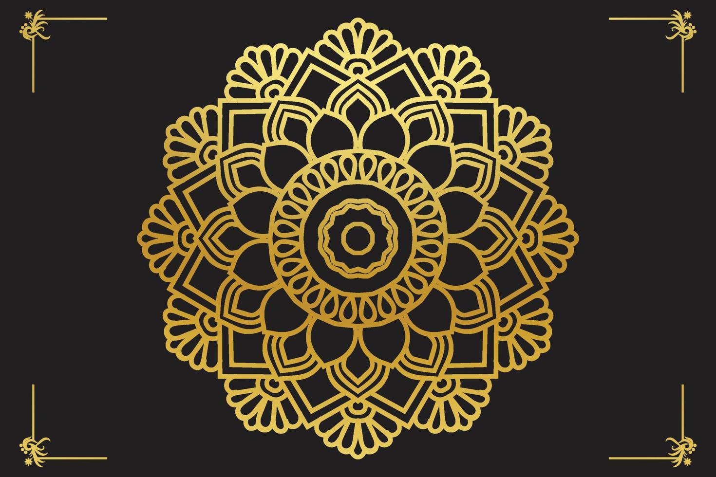 diseño de mandala, vector de diseño de mandala colorido de fondo dorado de lujo