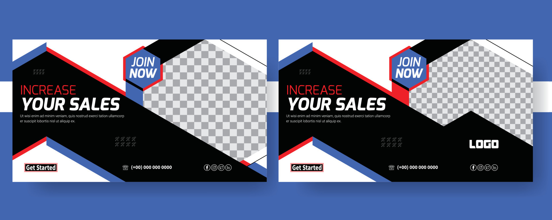 Corporate marketing web banner Template design webinar facebook cover