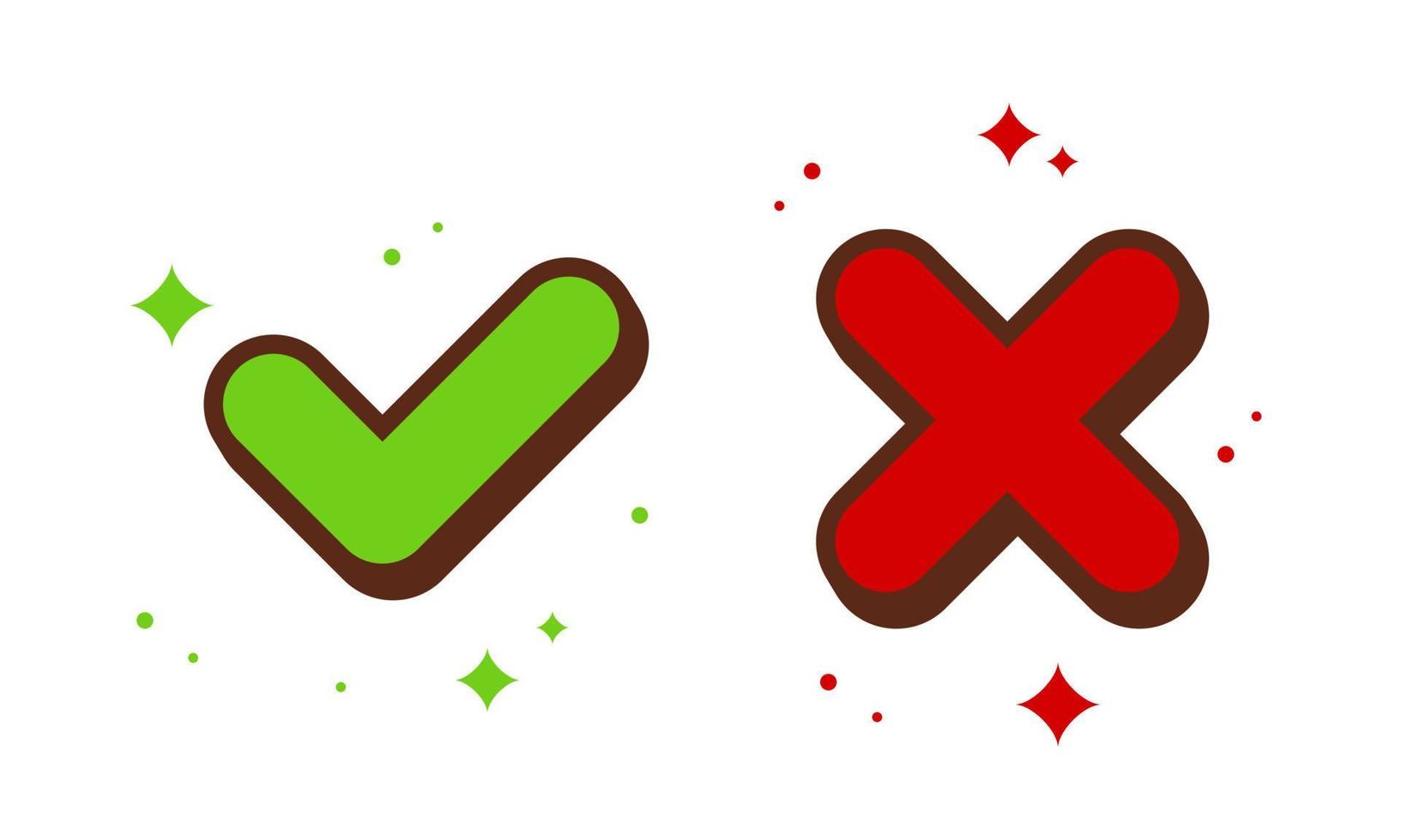 Cross and check. Do and don't mark symbol icon vector