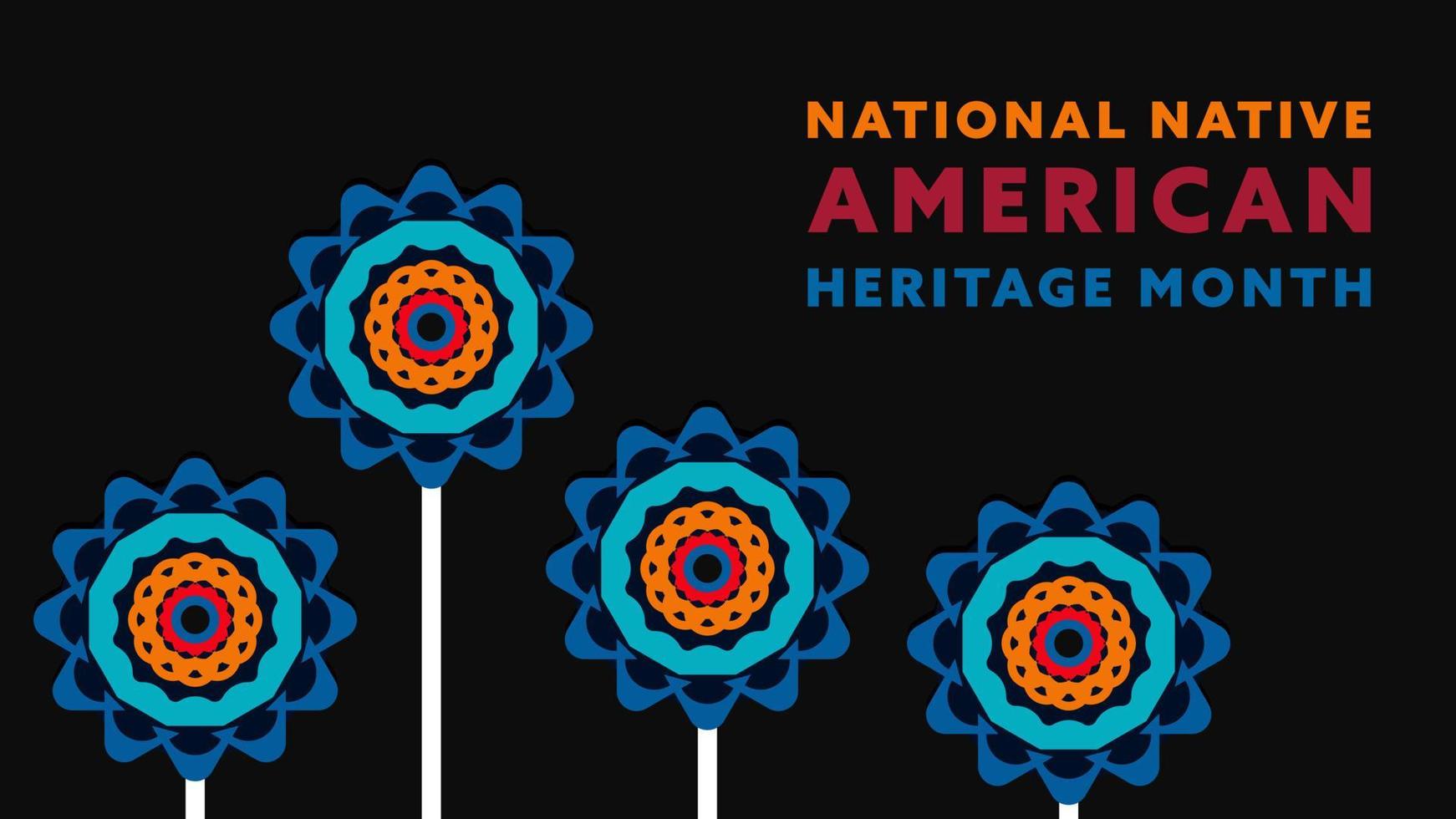 Native American Heritage Month. Background design with abstract ornaments celebrating Native Indians in America. vector