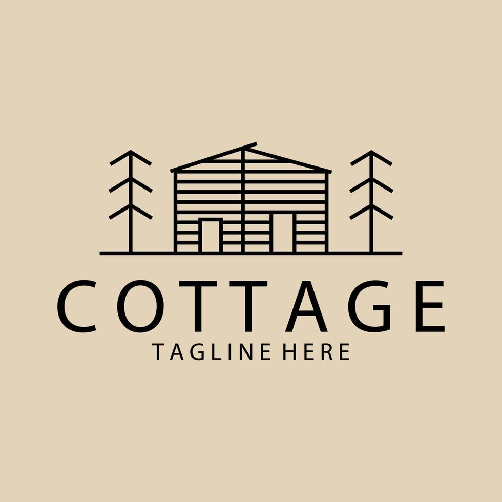 Cottage line art logo, icon and symbol, vector illustration design