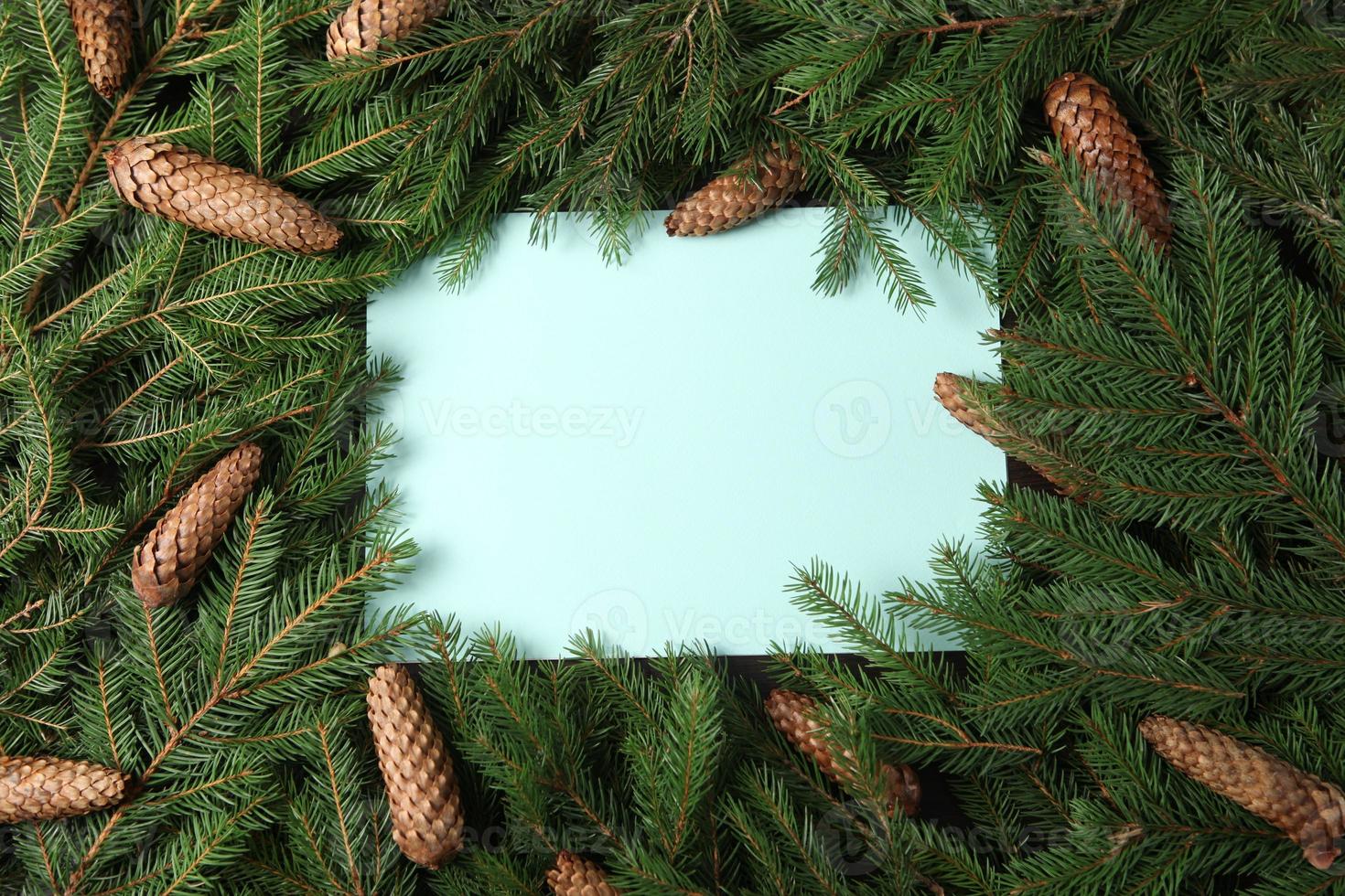 Original Christmas tree background. Merry Christmas tree greeting card. Happy New Year 2023 photo