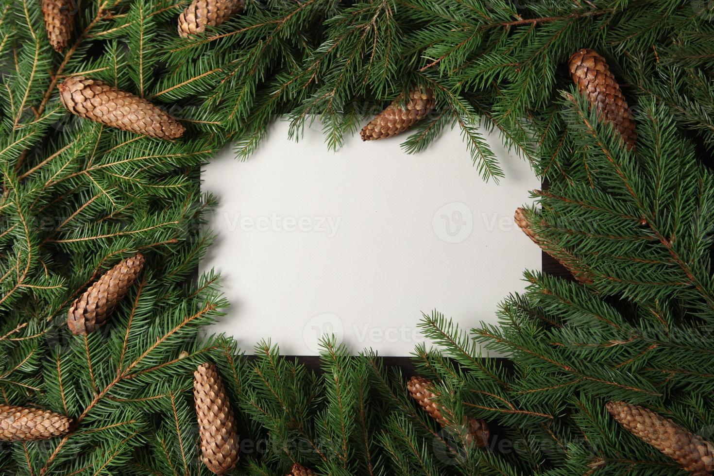 Original Christmas tree background. Merry Christmas tree greeting card. Happy New Year 2023 photo