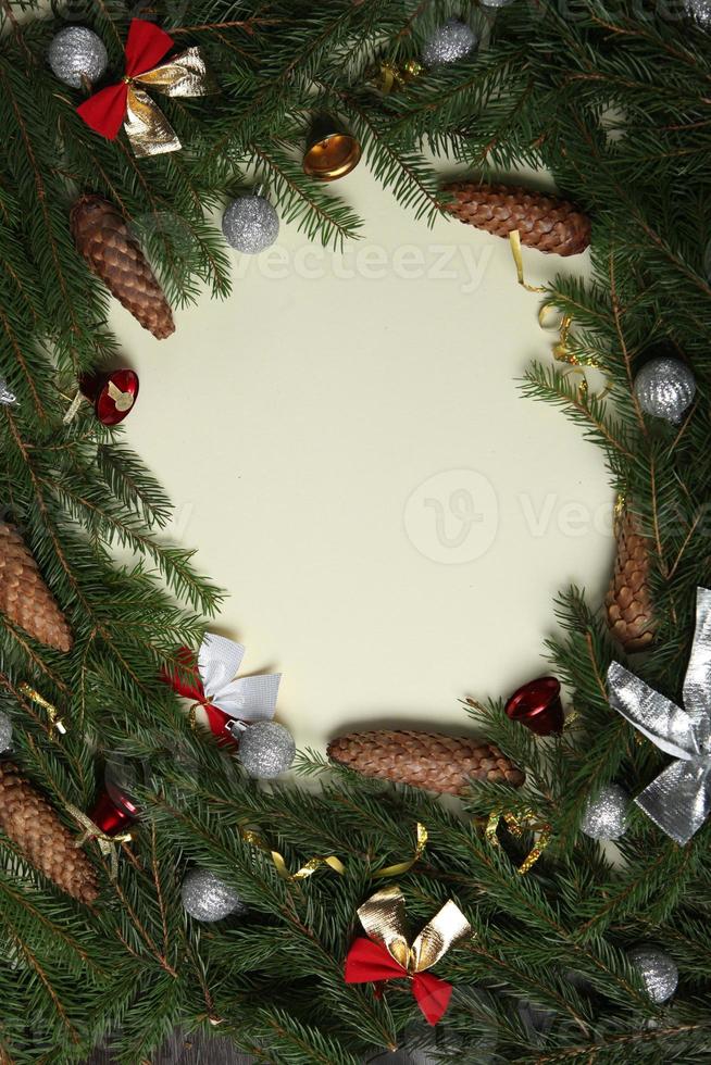 Original Christmas tree background. Merry Christmas tree greeting card. Happy New Year 2023 photo