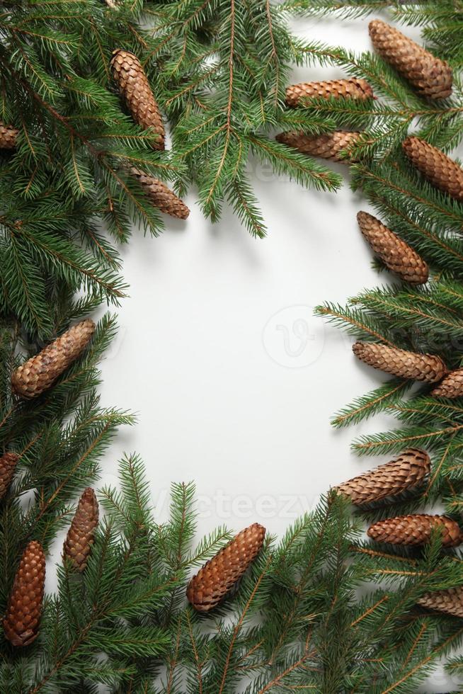 Original Christmas tree background. Merry Christmas tree greeting card. Happy New Year 2023 photo