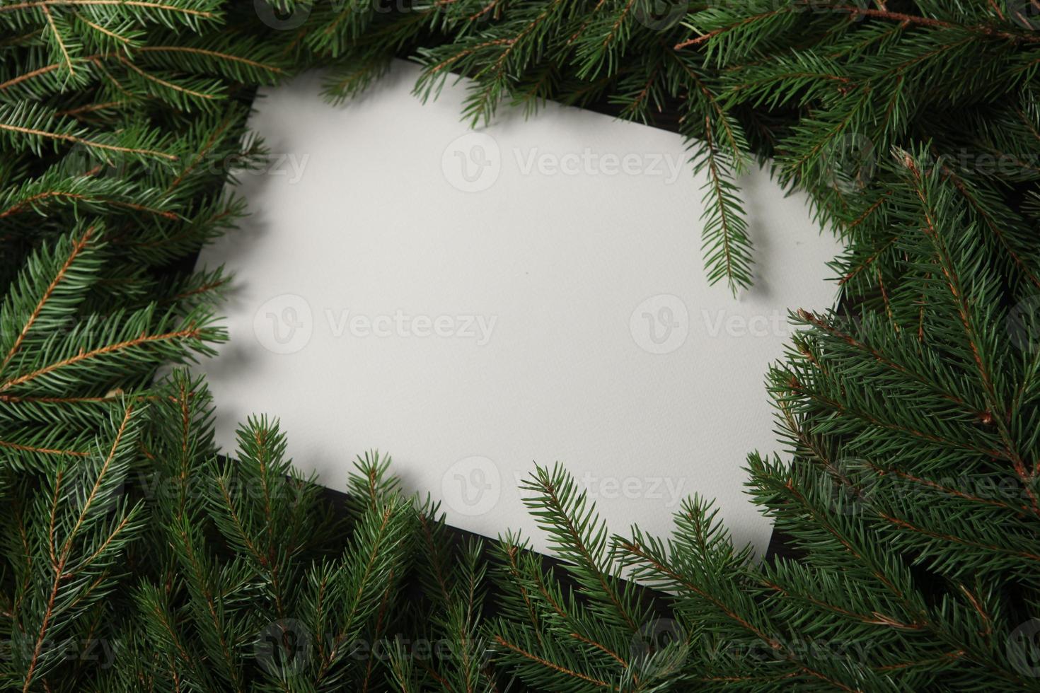 Original Christmas tree background. Merry Christmas tree greeting card. Happy New Year 2023 photo