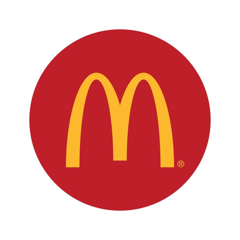 McDonald's logo on transparent white background vector
